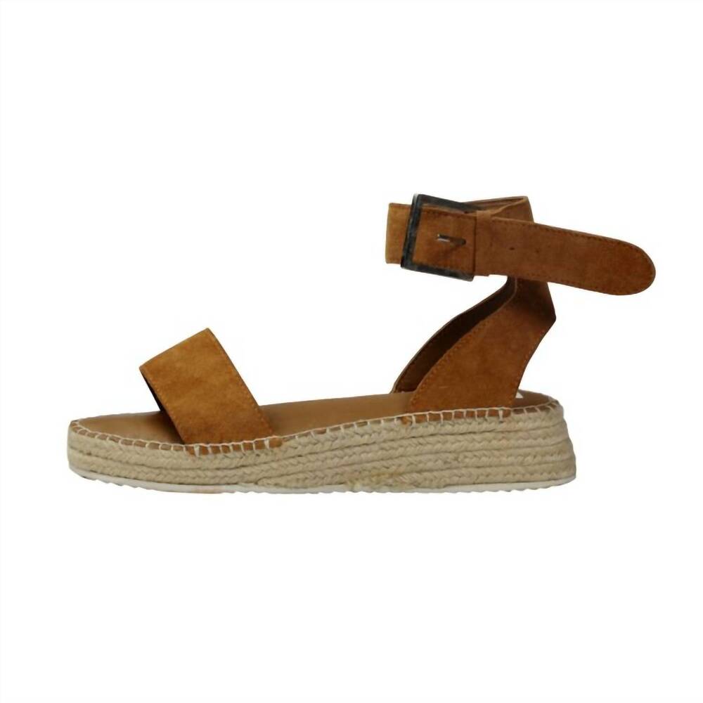 NEW MYRA women's mustard wedge sandal in brown